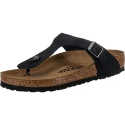 Birkenstock Gizeh Nubukleder Geölt Zehentrenner Normal - Schwarz Modell 1