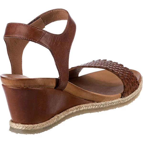 Leder Keilsandaletten - Braun 5 Leder Keilsandaletten - Braun – Bild 5