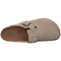 Birkenstock Boston Veloursleder Vegan Pantoletten Normal - Taupe -Schuhgeschäft 21638651 06