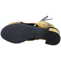 Damen Riemchensandalen Sandalette Fußbett Bequem Freizeit Glattleder Bedruckt Riemchensandalen - Gelb -Schuhgeschäft 24772621 03