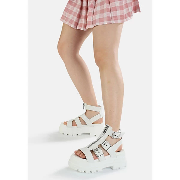 Buffalo Plateausandale GLD ZIP Plateau-Sandaletten - Weiß 2 Buffalo Plateausandale GLD ZIP Plateau-Sandaletten - Weiß - Image 2